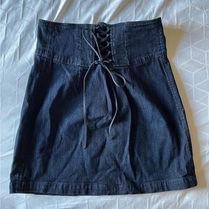 Express Lace Up Denim Skirt
